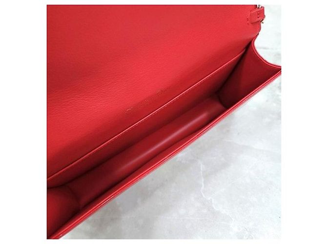 Dior Borsa a spalla con catena e pochette in vernice rossa - vista 9