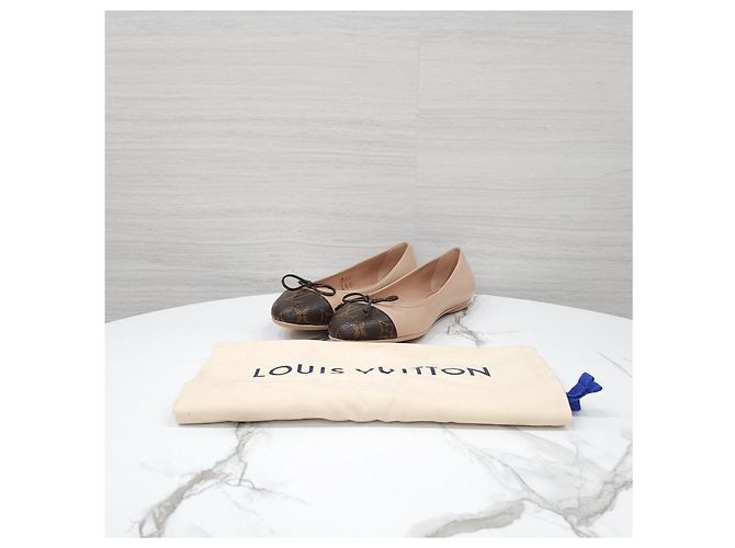 Louis Vuitton Joy Ballerina Beige Monogram Flat Shoes - vista 12