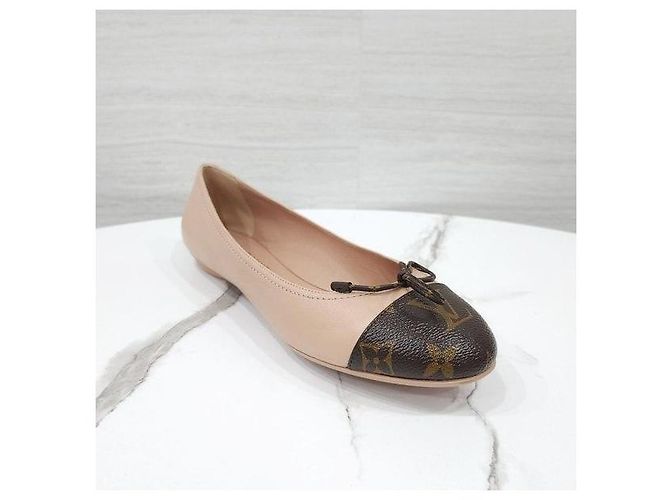 Louis Vuitton Joy Ballerina Beige Monogram Flat Shoes - vista 5
