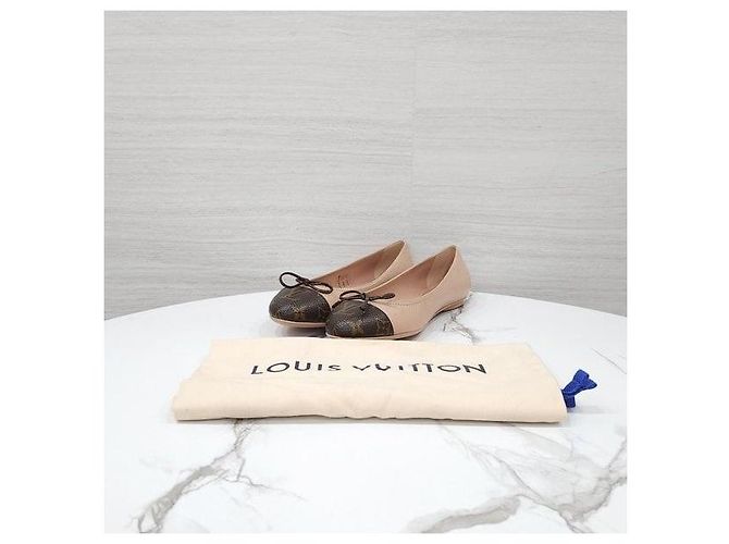 Louis Vuitton Joy Ballerina Beige Monogram Flat Shoes - vista 6