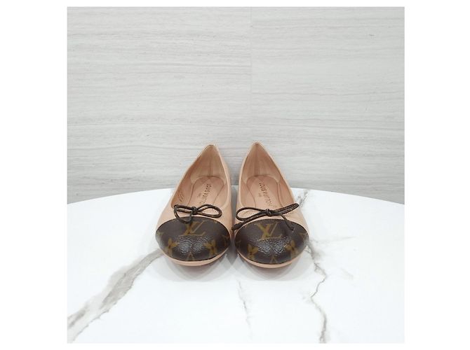 Louis Vuitton Joy Ballerina Beige Monogram Flat Shoes - vista 8