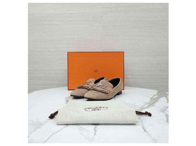 Mocassini Royal Hermès in Camoscio Marrone - vista 8