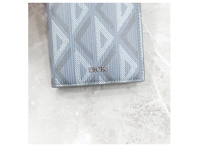 Dior Diamond Canvas Vertical Long Wallet - view 4