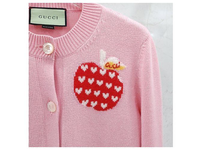 Gucci Rosa Cardigan mit Herz-Logo XS - Ansicht 11