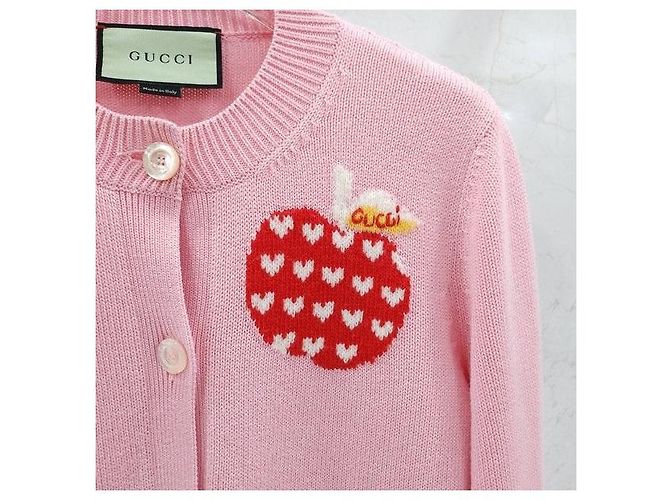 Gucci Rosa Cardigan mit Herz-Logo XS - Ansicht 4