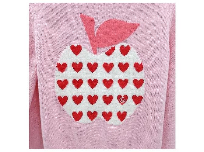 Gucci Rosa Cardigan mit Herz-Logo XS - Ansicht 5