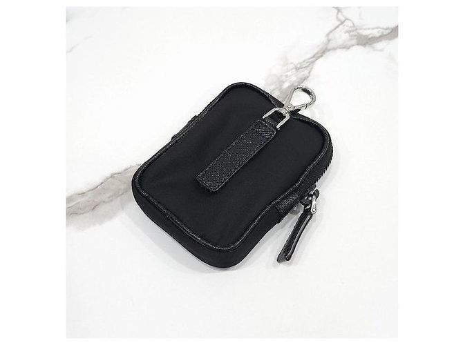 Prada Borsa a tracolla pouch in nylon Saffiano con logo triangolare - vista 7