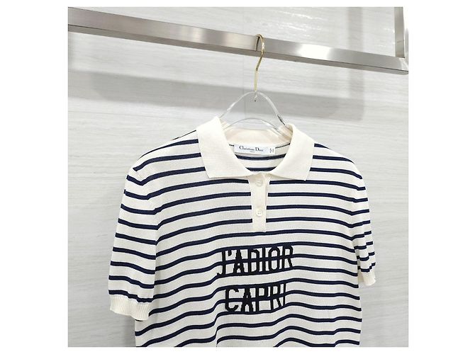 Dior Capri Stripe Polohemd Kurzarm - Ansicht 10