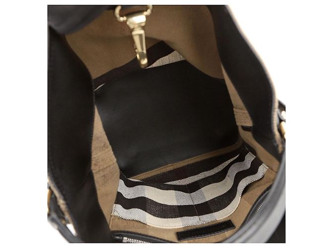 Burberry Borsa Hobo Ashby Medium in tela nera - vista 10