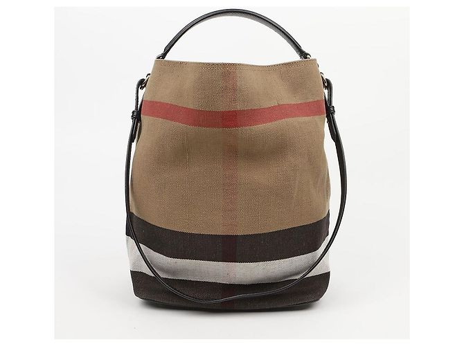 Burberry Borsa Hobo Ashby Medium in tela nera - vista 2