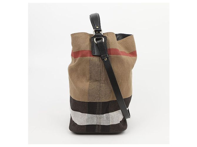 Burberry Borsa Hobo Ashby Medium in tela nera - vista 6