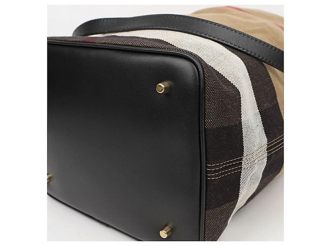 Burberry Borsa Hobo Ashby Medium in tela nera - vista 8