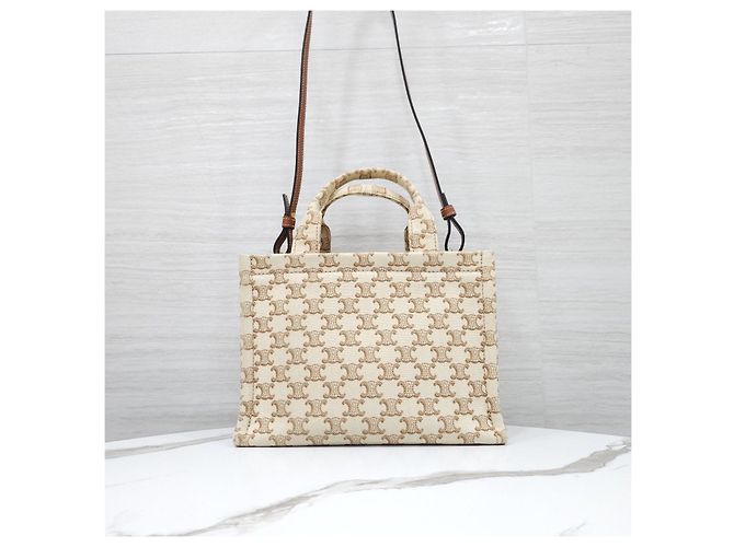 Céline Small Cabas Triomphe Canvas-Tasche - Ansicht 12