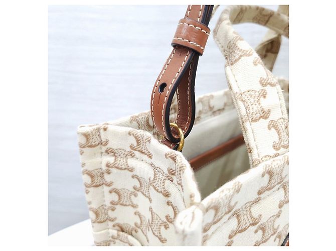 Céline Small Cabas Triomphe Canvas-Tasche - Ansicht 13