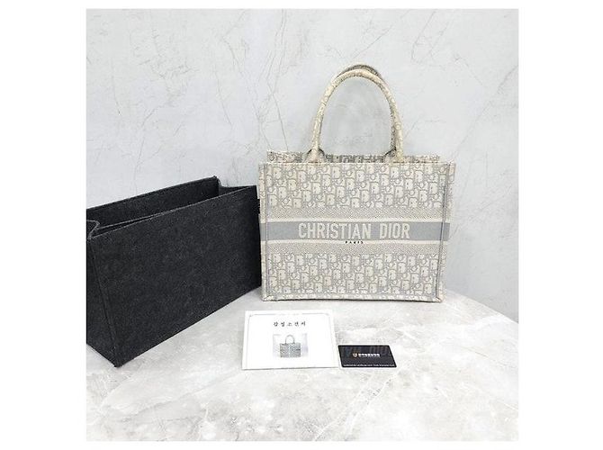 Dior Borsa Book Tote Oblique Grigia Medium - vista 8