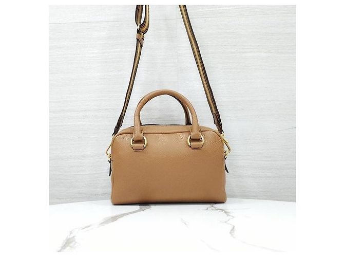 Prada Borsa a spalla Bauletto Vitello Phoenix Caramel - vista 3