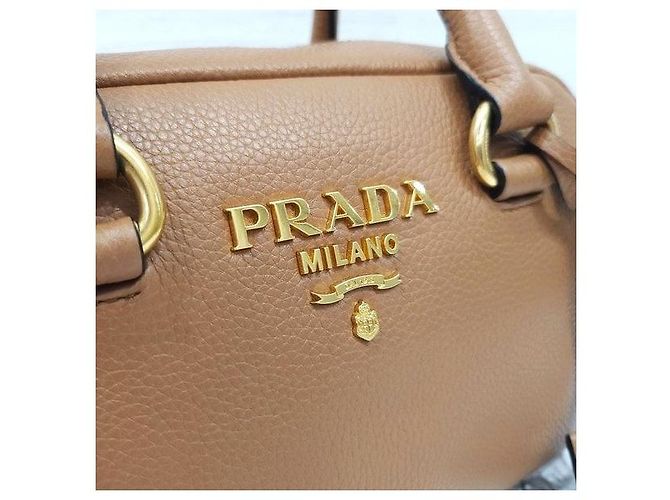 Prada Borsa a spalla Bauletto Vitello Phoenix Caramel - vista 5