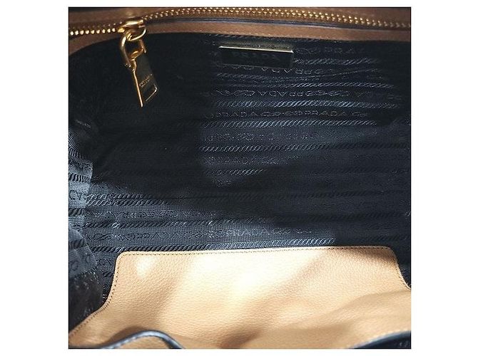 Prada Borsa a spalla Bauletto Vitello Phoenix Caramel - vista 9