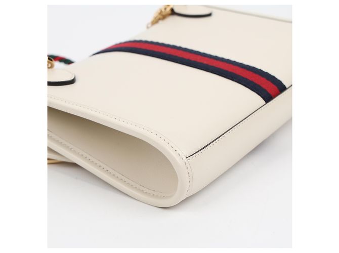 Gucci Borsa a spalla Tiger in pelle Bianca - vista 11