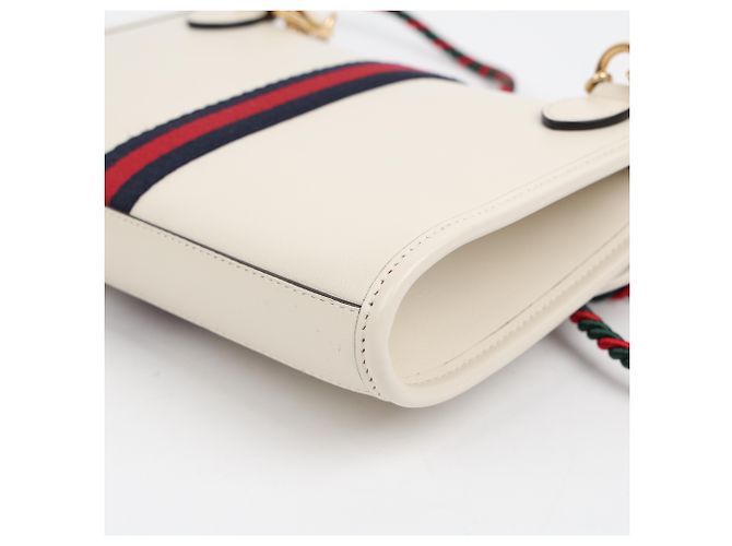 Gucci Borsa a spalla Tiger in pelle Bianca - vista 12