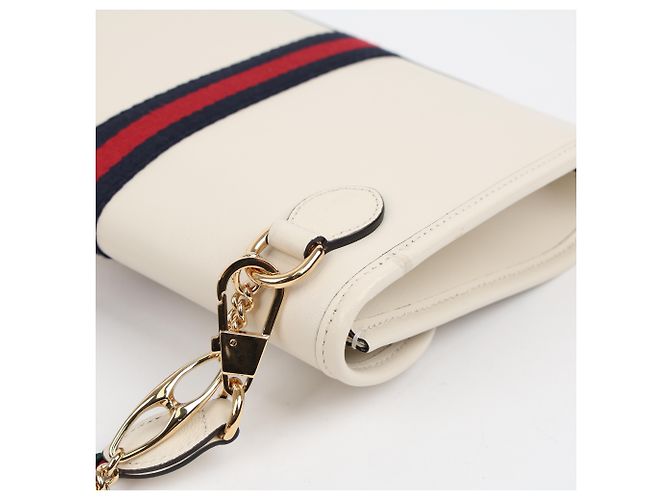 Gucci Borsa a spalla Tiger in pelle Bianca - vista 14