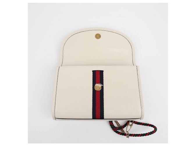 Gucci Borsa a spalla Tiger in pelle Bianca - vista 16