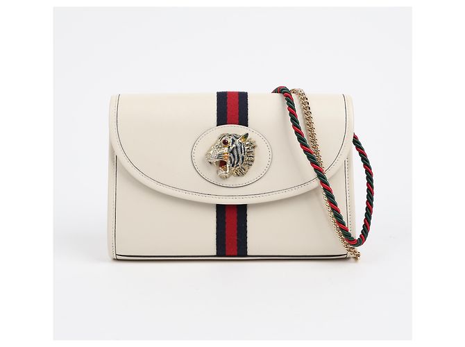 Gucci Borsa a spalla Tiger in pelle Bianca - vista 2