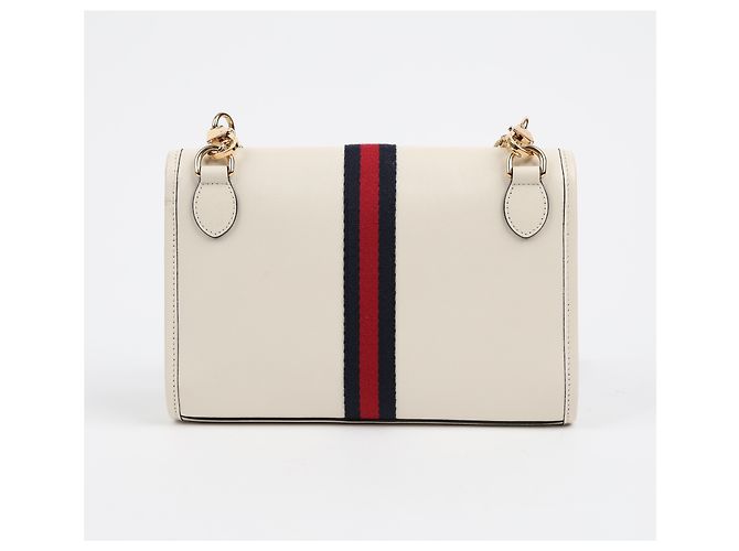 Gucci Borsa a spalla Tiger in pelle Bianca - vista 5