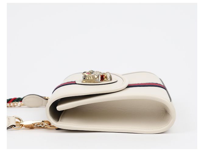 Gucci Borsa a spalla Tiger in pelle Bianca - vista 6