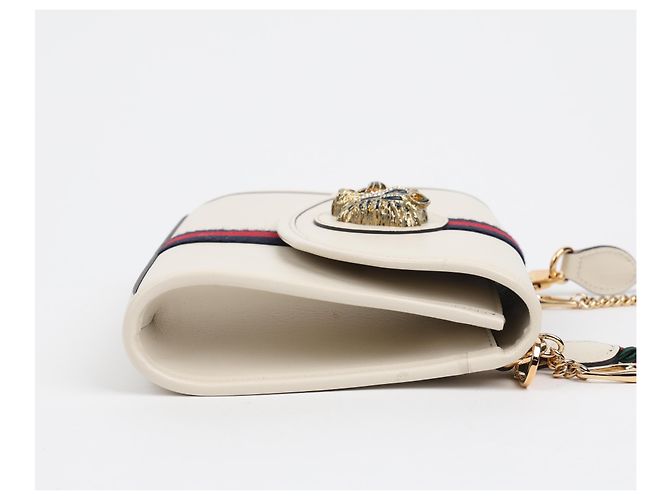 Gucci Borsa a spalla Tiger in pelle Bianca - vista 7