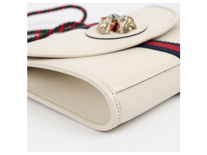 Gucci Borsa a spalla Tiger in pelle Bianca - vista 9