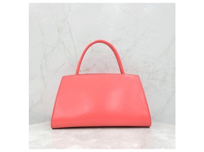 Prada Brush Leder-Tote Bag mit rosa Dreiecks-Logo - Ansicht 10
