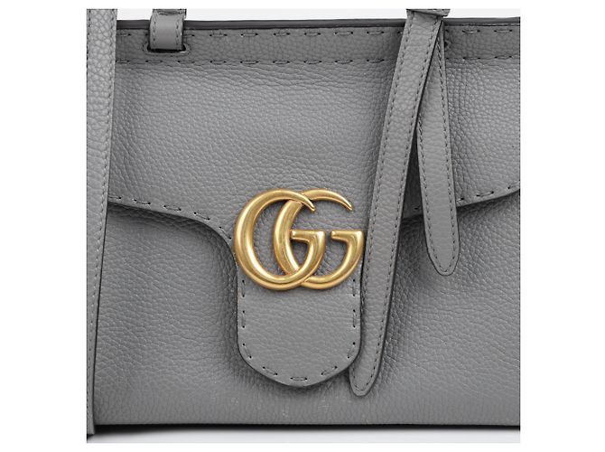 Gucci GG Marmont Mini Lederhandtasche Grau - Ansicht 2