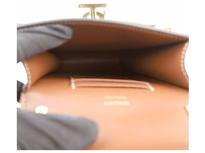Burberry Borsa a tracolla Robin in tela bianca e pelle marrone - vista 11