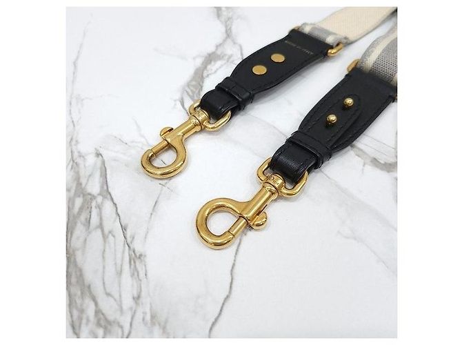 Dior Grauer bestickter Canvas-Schultergurt mit Ring - Ansicht 4