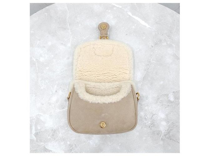 Dior Picca borsa a tracolla in shearling beige - vista 8