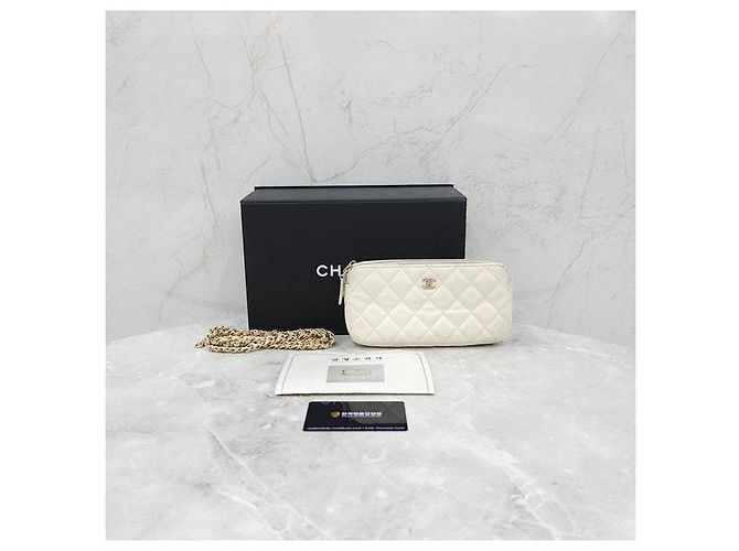 Chanel Borsa a tracolla Caviar WOC Mini Double Zipper Chain - vista 11