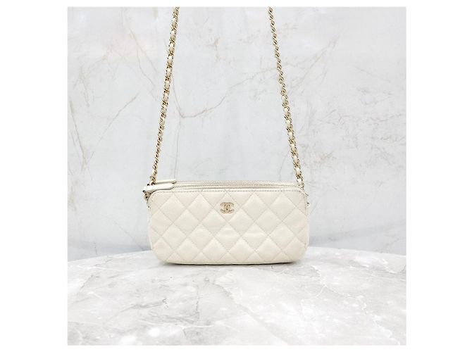 Chanel Borsa a tracolla Caviar WOC Mini Double Zipper Chain - vista 12
