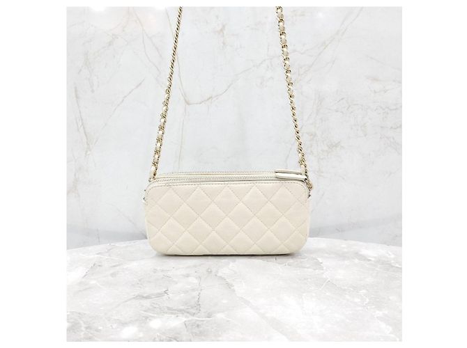 Chanel Borsa a tracolla Caviar WOC Mini Double Zipper Chain - vista 14