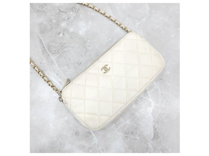 Chanel Borsa a tracolla Caviar WOC Mini Double Zipper Chain - vista 15