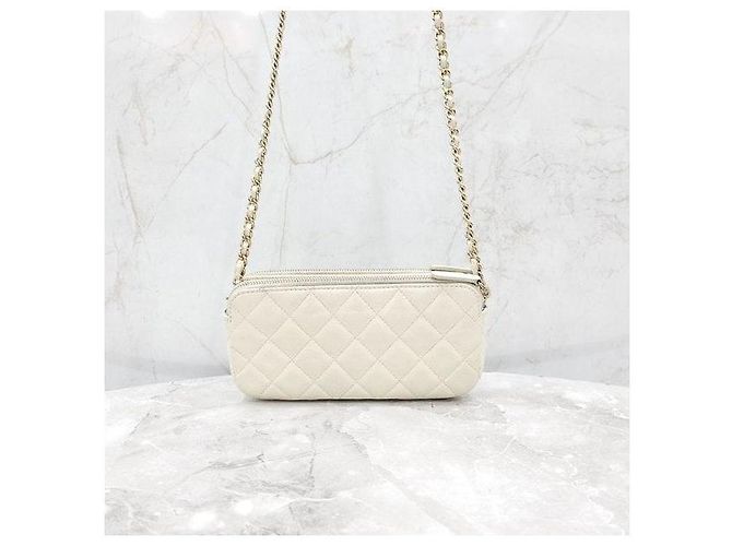 Chanel Borsa a tracolla Caviar WOC Mini Double Zipper Chain - vista 3