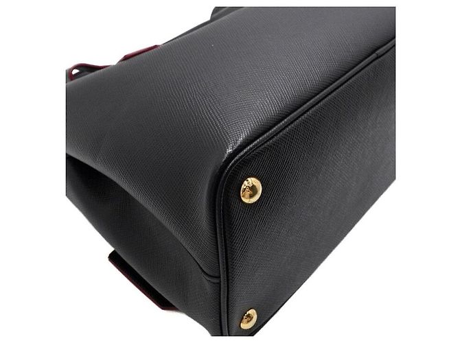 Prada Borsa Tote Double Quille Small e Borsa a Tracolla in Saffiano nero - vista 10