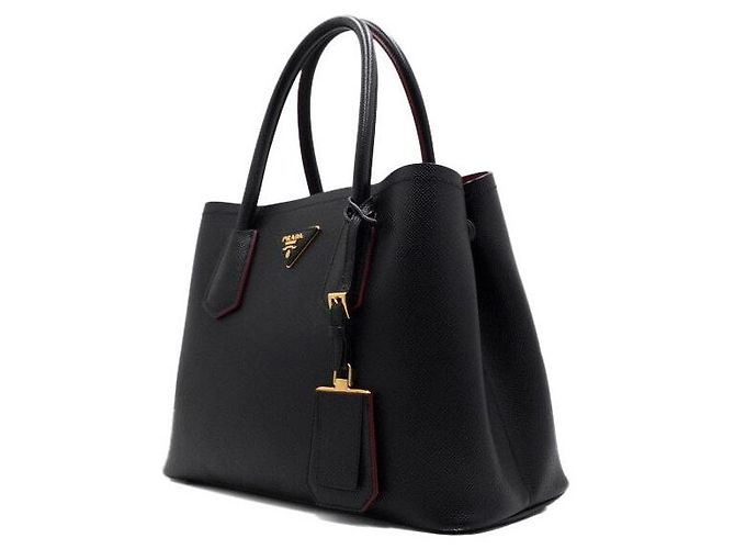 Prada Borsa Tote Double Quille Small e Borsa a Tracolla in Saffiano nero - vista 2