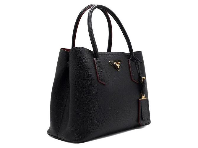 Prada Borsa Tote Double Quille Small e Borsa a Tracolla in Saffiano nero - vista 3
