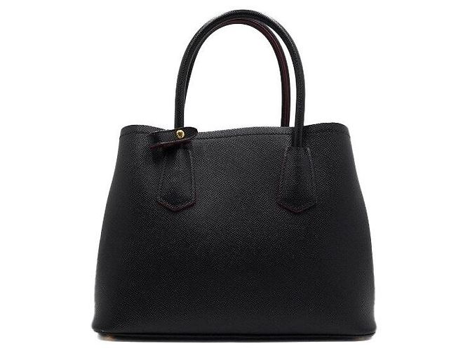 Prada Borsa Tote Double Quille Small e Borsa a Tracolla in Saffiano nero - vista 4