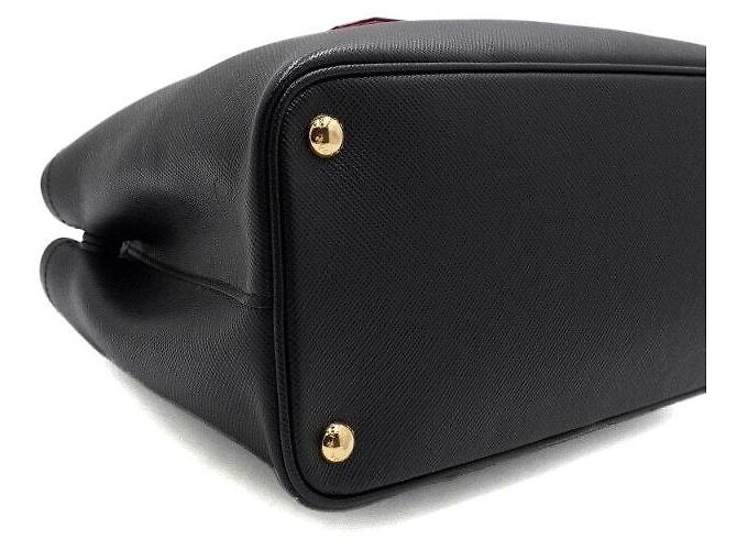 Prada Borsa Tote Double Quille Small e Borsa a Tracolla in Saffiano nero - vista 7