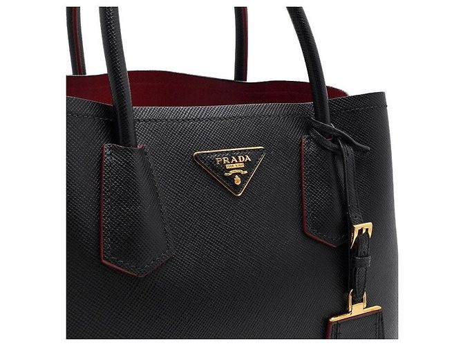 Prada Borsa Tote Double Quille Small e Borsa a Tracolla in Saffiano nero - vista 8