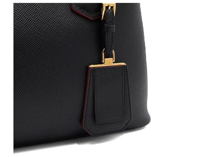 Prada Borsa Tote Double Quille Small e Borsa a Tracolla in Saffiano nero - vista 9