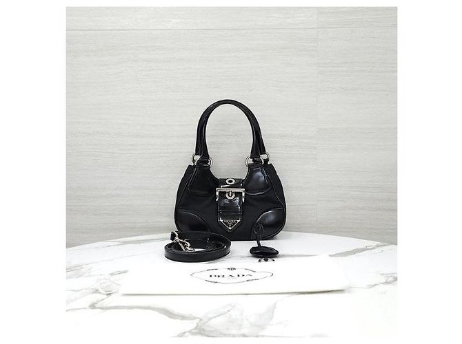 Prada Borsa Moon in nylon e pelle - vista 10