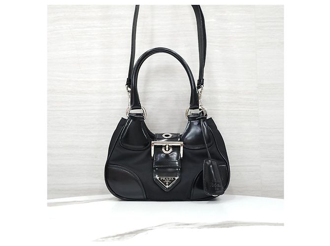 Prada Borsa Moon in nylon e pelle - vista 11